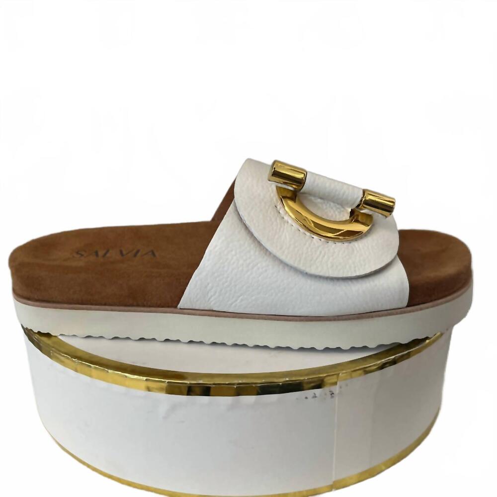 NEW SALVIA women's denni sandal in white